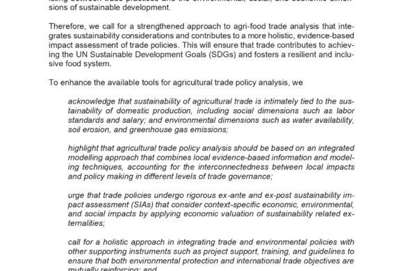 Leveraging Opportunities for Better-Informed and More Sustainable Agricultural Trade Policies Through the Use of Systemic Methods