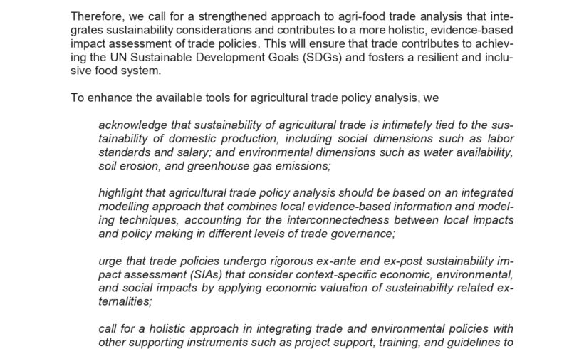 Leveraging Opportunities for Better-Informed and More Sustainable Agricultural Trade Policies Through the Use of Systemic Methods